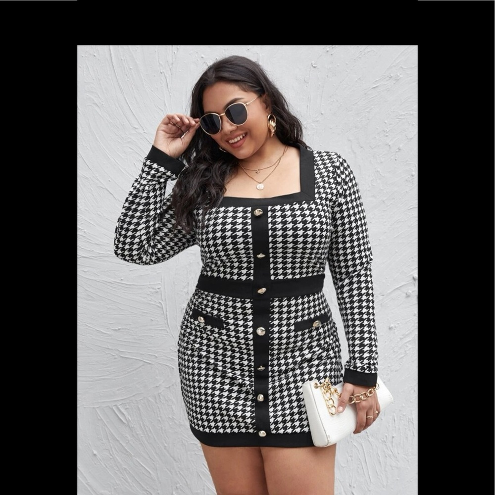 Beautiful houndstooth dress size 2x new
